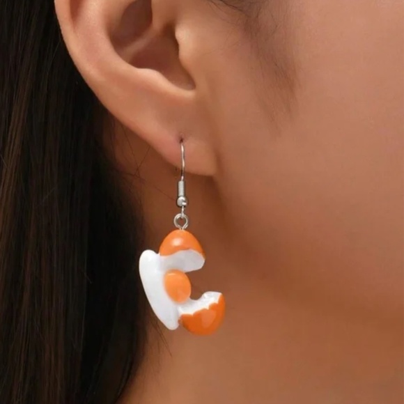 ❤️ FREE Eggs Breakfast Vaca Chic Drop Hipster Hippie Artsy Deco Pop Hip Earrings - Picture 5 of 5